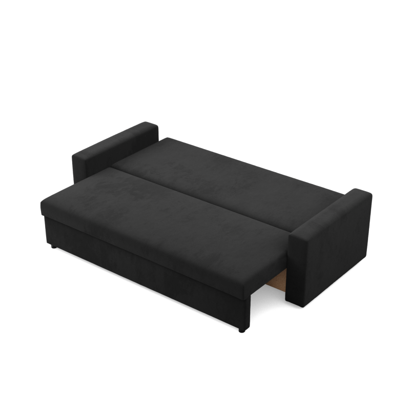 Sofa NEO Mikro, Füllung - Schaumstoff, Farbe - SCHWARZ, Art der Armlehne - Einfach