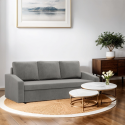 Sofá NEO Mikro, Relleno - Espuma, Color - GRIS, Tipo de reposabrazos - Inclinados