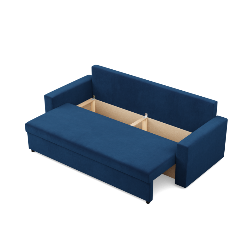 Sofa NEO Kronos, Füllung - Federkern, Farbe - MARINEBLAU, Art der Armlehne - Gerade