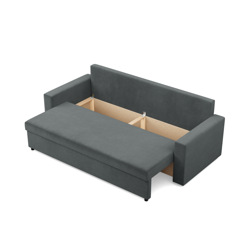 Sofa NEO Kronos, Füllung - Federkern, Farbe - DUNKELGRAU, Art der Armlehne - Gerade