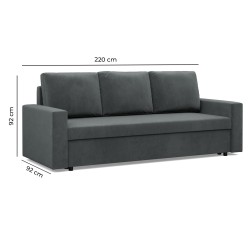 NEO Kronos Sofa, Filling - Spring, Color - DARK GRAY, Type of armrest - Slanted