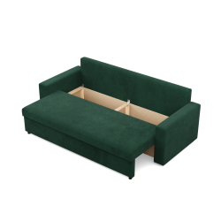 Sofa NEO Poso, Füllung - Federkern, Farbe - FLASCHENGRÜN, Art der Armlehne - Gerade