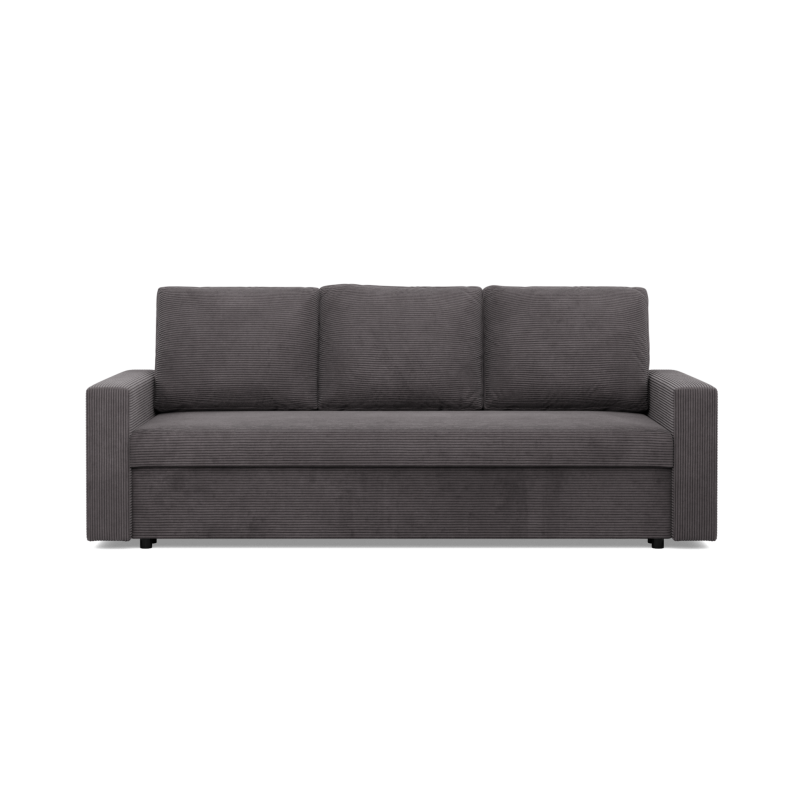 Sofa NEO Poso, Füllung - Federkern, Farbe - DUNKELGRAU, Art der Armlehne - Gerade