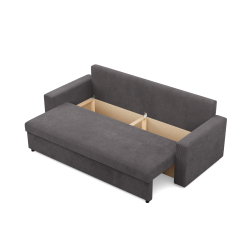 Диван NEO Poso, Наповнення - Пружинне, Колір - ТЕМНО-СІРИЙ, Тип підлокітника - Простий