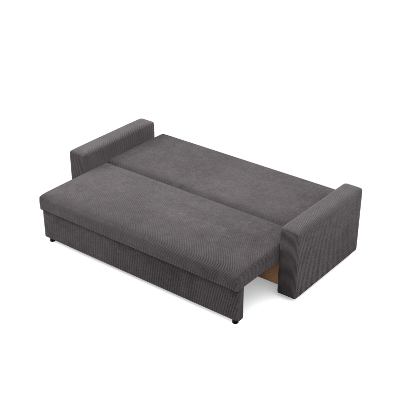 Sofa NEO Poso, Füllung - Federkern, Farbe - DUNKELGRAU, Art der Armlehne - Gerade
