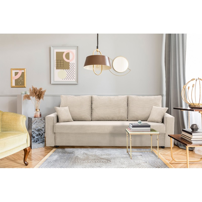 NEO Poso Sofa, Filling - Spring, Color - BEIGE, Type of armrest - Straight