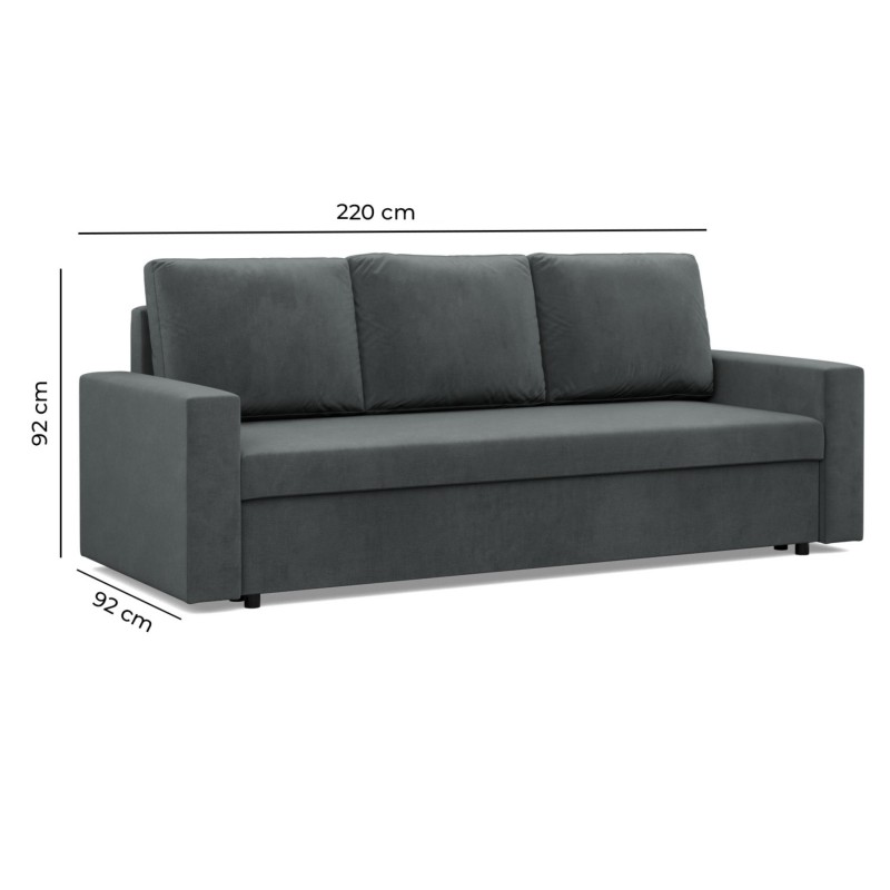 NEO Poso Sofa, Filling - Spring, Color - NAVY BLUE, Armrest Type - Slanted