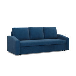 Sofa NEO Poso, Polsterung - Federkern, Farbe - MARINEBLAU, Armlehnenart - Schräg