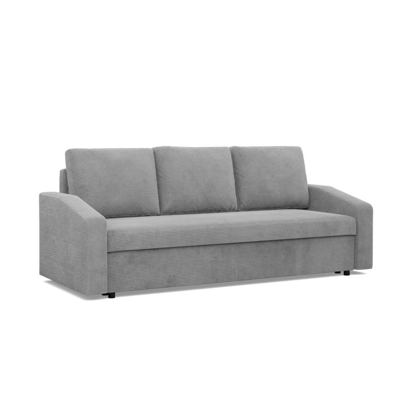 Sofa NEO Poso, Füllung - Federkern, Farbe - HELLGRAU, Art der Armlehne - Schräg