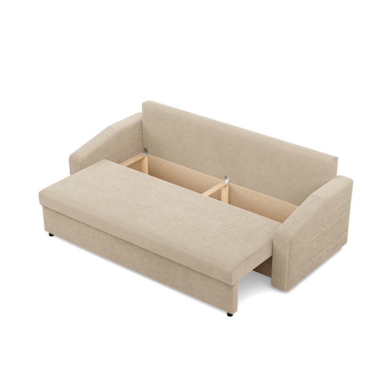 Sofa NEO Poso, Füllung - Federkern, Farbe - BEIGE, Armlehnenart - Schräg