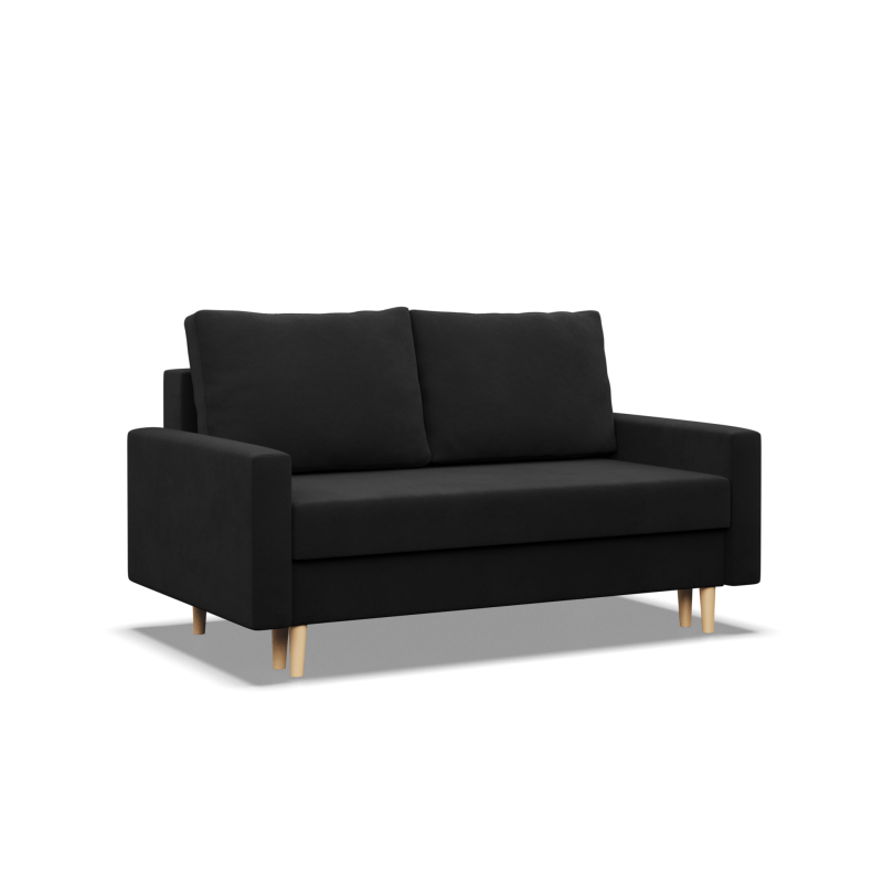 Sofa BLANK , Rodzaj tkaniny - I grupa, Wypełnienie - Piankowe, Kolor - CZARNY