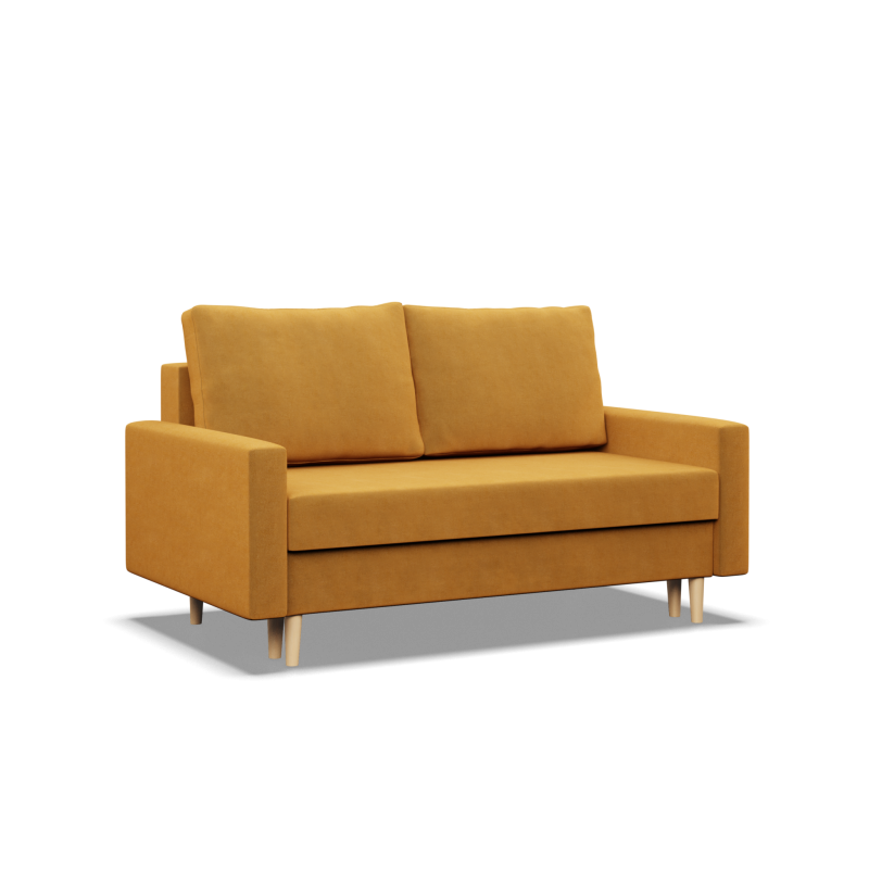 Sofa BLANK , Rodzaj tkaniny - II grupa, Wypełnienie - Sprężynowe, Kolor - ŻÓŁTY
