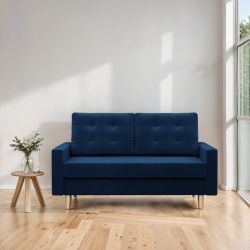 Sofa BLANK , Rodzaj tkaniny - II grupa, Wypełnienie - Sprężynowe, Kolor - GRANATOWY