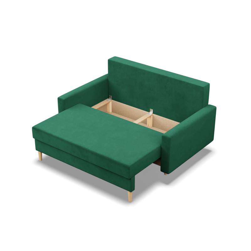 Sofa BLANK , Rodzaj tkaniny - II grupa, Wypełnienie - Sprężynowe, Kolor - BUTELKOWA ZIELEŃ