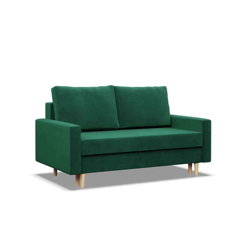 Sofa BLANK , Rodzaj tkaniny - II grupa, Wypełnienie - Sprężynowe, Kolor - BUTELKOWA ZIELEŃ