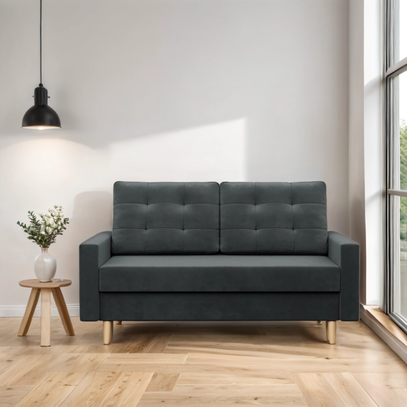 Sofa BLANK, Stoffart - Gruppe II, Füllung - Federkern, Farbe - DUNKELGRAU