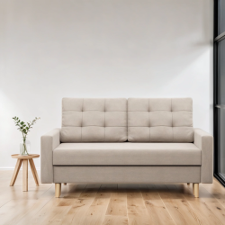 Sofa BLANK , Rodzaj tkaniny - II grupa, Wypełnienie - Sprężynowe, Kolor - BEŻOWY