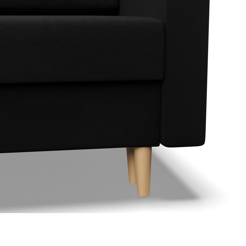 Ecksofa BLANK LL, Stoffart - I Gruppe, Füllung - Schaumstoff, Farbe - SCHWARZ