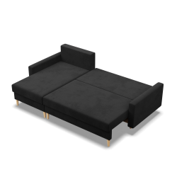 Ecksofa BLANK LL, Stoffart - I Gruppe, Füllung - Schaumstoff, Farbe - SCHWARZ