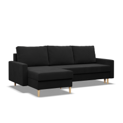 Corner sofa BLANK LL, Fabric type - Group I, Filling - Foam, Color - BLACK
