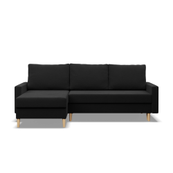 Ecksofa BLANK LL, Stoffart - I Gruppe, Füllung - Schaumstoff, Farbe - SCHWARZ