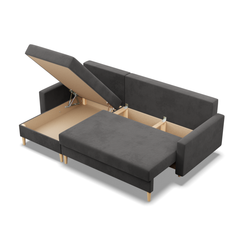 Ecksofa BLANK LL, Stoffart - I Gruppe, Füllung - Schaumstoff, Farbe - GRAU