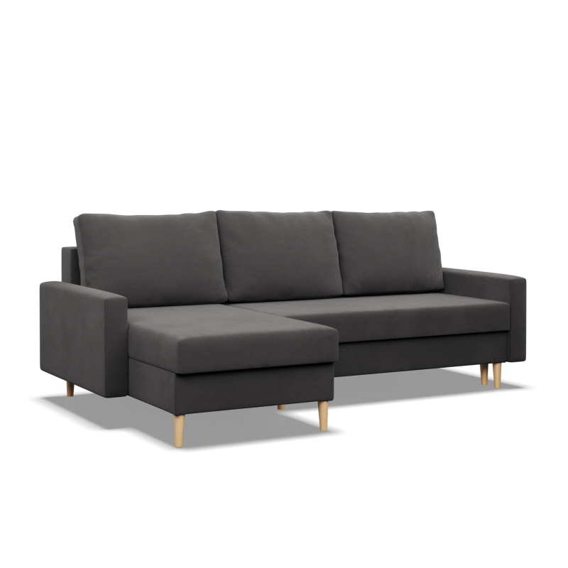 Ecksofa BLANK LL, Stoffart - I Gruppe, Füllung - Schaumstoff, Farbe - GRAU