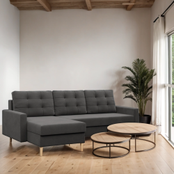 Ecksofa BLANK LL, Stoffart - I Gruppe, Füllung - Schaumstoff, Farbe - GRAU