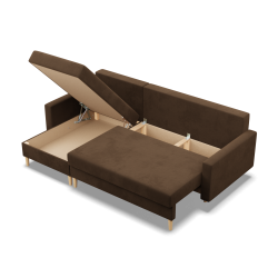 Ecksofa BLANK LL, Stoffart - Gruppe I, Füllung - Schaumstoff, Farbe - BRAUN