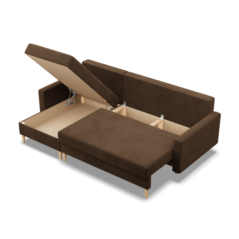 Ecksofa BLANK LL, Stoffart - Gruppe I, Füllung - Schaumstoff, Farbe - BRAUN