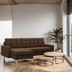 Ecksofa BLANK LL, Stoffart - Gruppe I, Füllung - Schaumstoff, Farbe - BRAUN