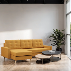 Ecksofa BLANK LL, Stoffart - Gruppe II, Füllung - Federkern, Farbe - GELB