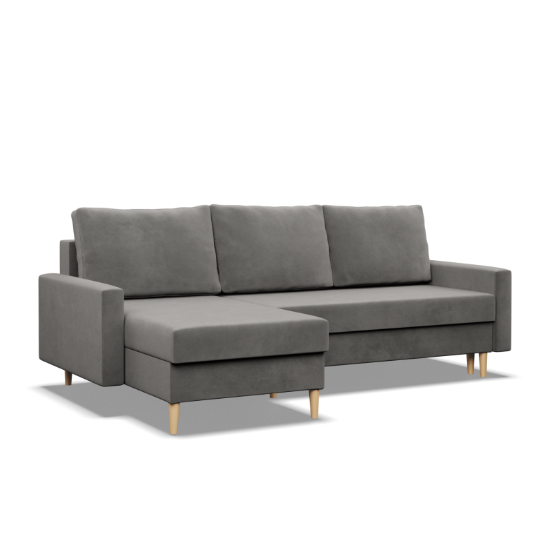 Ecksofa BLANK LL, Stoffart - Gruppe II, Füllung - Federkern, Farbe - HELLGRAU