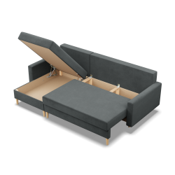 Ecksofa BLANK LL, Stoffart - Gruppe II, Füllung - Federkern, Farbe - DUNKELGRAU