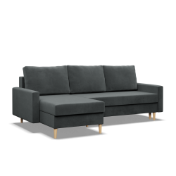 Corner Sofa BLANK LL, Fabric Type - Group II, Filling - Spring, Color - DARK GRAY