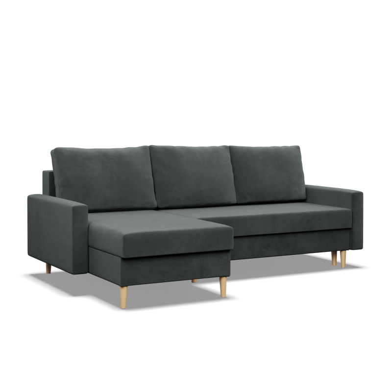 Ecksofa BLANK LL, Stoffart - Gruppe II, Füllung - Federkern, Farbe - DUNKELGRAU