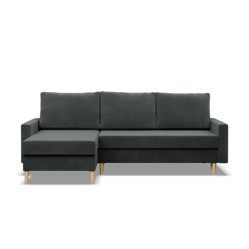 Ecksofa BLANK LL, Stoffart - Gruppe II, Füllung - Federkern, Farbe - DUNKELGRAU