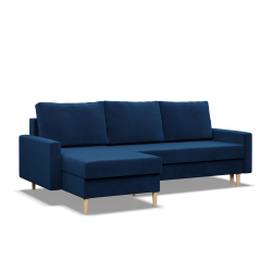 Ecksofa BLANK LL, Stoffart - Gruppe II, Füllung - Federkern, Farbe - DUNKELBLAU