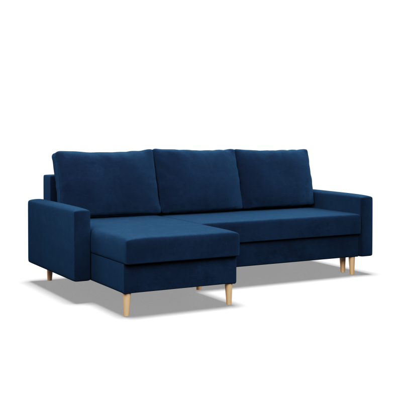 Ecksofa BLANK LL, Stoffart - Gruppe II, Füllung - Federkern, Farbe - DUNKELBLAU