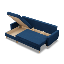 Ecksofa BLANK LL, Stoffart - Gruppe II, Füllung - Federkern, Farbe - DUNKELBLAU