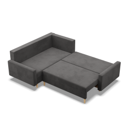 Ecksofa BLANK LO, Stoffart - I Gruppe, Füllung - Schaumstoff, Seite - LINKS, Farbe - GRAU