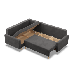 Ecksofa BLANK LO, Stoffart - I Gruppe, Füllung - Schaumstoff, Seite - LINKS, Farbe - GRAU