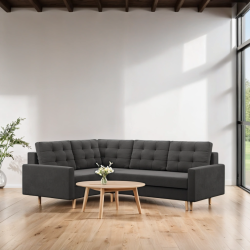Ecksofa BLANK LO, Stoffart - I Gruppe, Füllung - Schaumstoff, Seite - LINKS, Farbe - GRAU