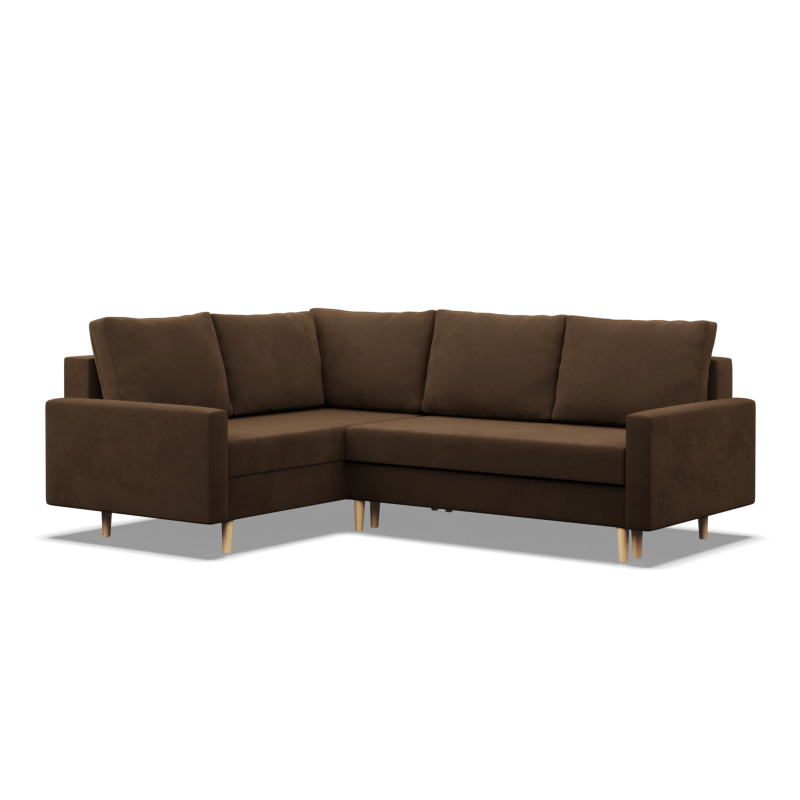 Ecksofa BLANK LO, Stoffart - Gruppe I, Füllung - Schaumstoff, Seite - LINKS, Farbe - BRAUN