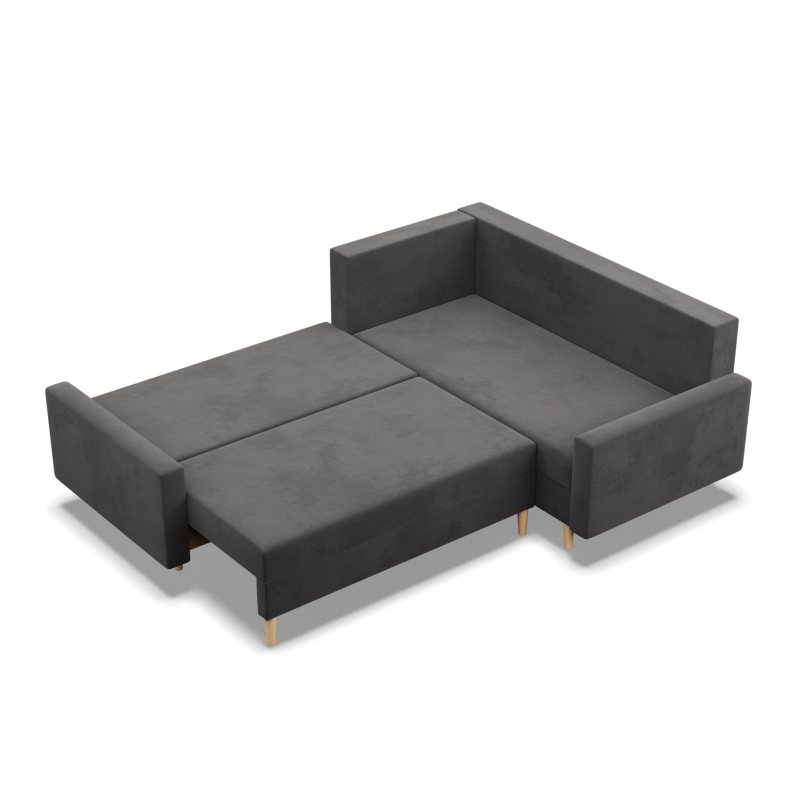 Ecksofa BLANK LO, Stoffart - Gruppe I, Füllung - Schaumstoff, Seite - RECHTS, Farbe - GRAU