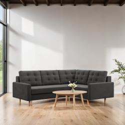 Ecksofa BLANK LO, Stoffart - Gruppe I, Füllung - Schaumstoff, Seite - RECHTS, Farbe - GRAU