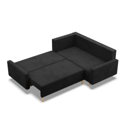 Ecksofa BLANK LO, Stoffart - Gruppe I, Füllung - Schaumstoff, Seite - RECHTS, Farbe - SCHWARZ