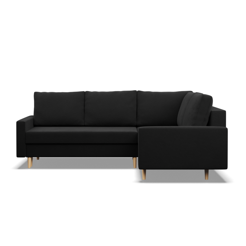 Ecksofa BLANK LO, Stoffart - Gruppe I, Füllung - Schaumstoff, Seite - RECHTS, Farbe - SCHWARZ