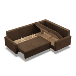 Ecksofa BLANK LO, Stoffart - Gruppe I, Füllung - Schaumstoff, Seite - RECHTS, Farbe - BRAUN