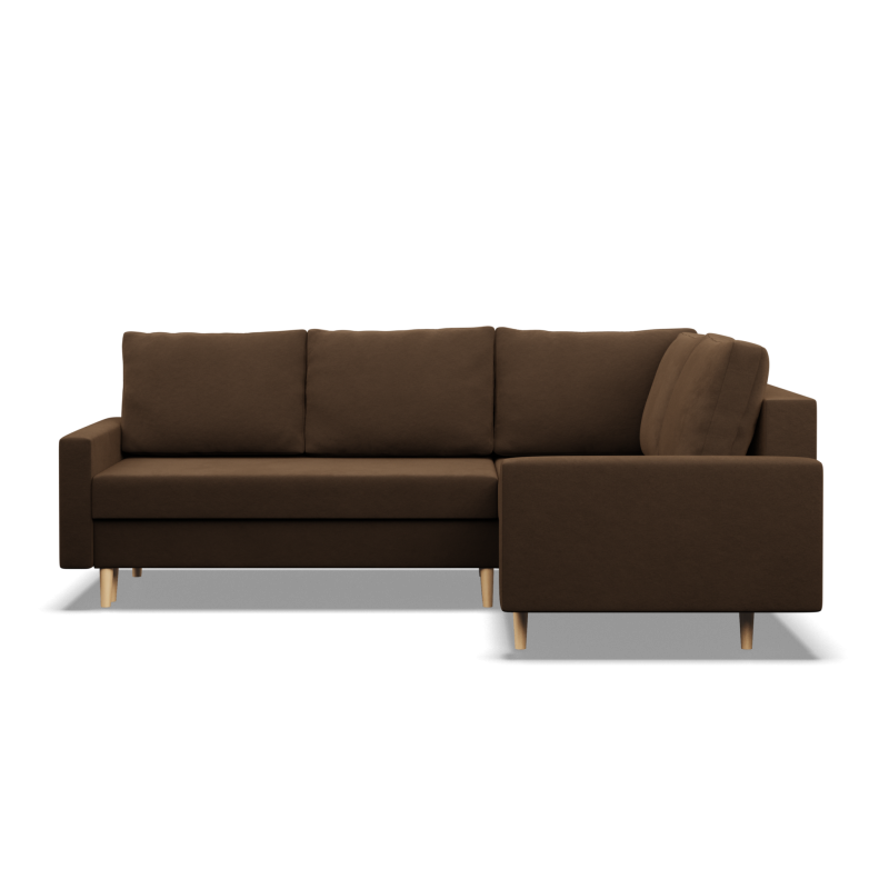 Ecksofa BLANK LO, Stoffart - Gruppe I, Füllung - Schaumstoff, Seite - RECHTS, Farbe - BRAUN